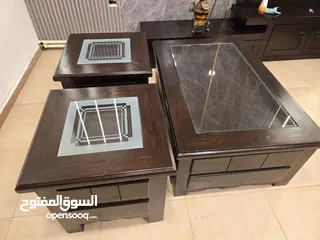  5 طقم طاولات موديل امريكي ج 3قطع تحفة فنيه خشب سويد بسعر مغري جدا