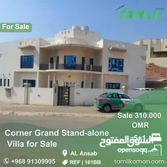  1 Corner Grand Stand-alone Villa for Sale in AL Ansab REF 161BB