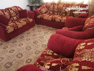  7 طقم كنب للبيع سبع مقاعد خشب ثقيل زان