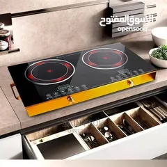  1 طباخ بالكهرباء متنقل شعلتين