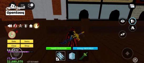  3 حساب بلوكس فروت للبيع و فيه اشياء في ماب المزرعة  فيه دبل موني و دبل ماستري و دارك بليد و دبل مساحة4