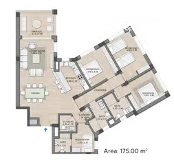  2 STUNNING 3+1 BEDROOM APARTMENT IN MUSCAT BAY/ غرفة ب3 غرف مع غرفة خادمة في خليج مسقط
