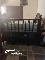 1 تخت بيبي خشب زان