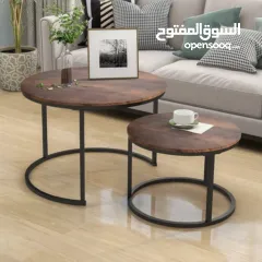  1 طاولات القهوة المتداخلة أن تحول مساحتك! بتصميمها  العتيق الأنيق باللون البني ثبات مضمون