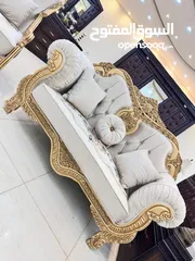  8 غرفه سفره مع كنب 9مقاعد خشب زااان