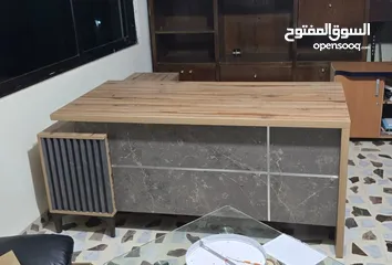  12 مكتب مدير 180سم مع طاولة وسط هدية توصيل مجاني داخل عمان متوفر عدة الوان حسب الطلب