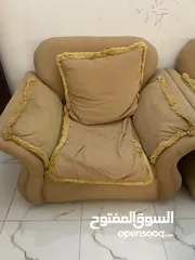  4 Urgent sale Sofa set 3 set single 2 piece 2 set additional single green and  Dinning table chair