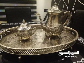  3 أواني فضيه درجه اولى لتقديم الشاي هاند ميد