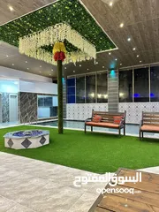  5 شالية كل الفصول مسبح مغلق ومدفى خصوصية عالية جلسة خارجية وباربكيو والعاب اطفال ونافورة وشلال وغيرها