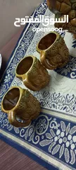  5 طقم ابريق و 6 كاسات فخار انتيك