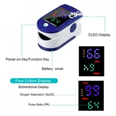  15 جهاز فحص نسبه الاكسجين بالدم على الاصبع + معدل ضربات دقات القلب oximeter