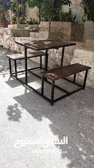  2 طاولة حديقة مع 4 جلسات