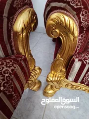  9 طقم كنب خشب زان مصري ل 10 اشخاص وستائر كالجديد  Egyptian beech wood sofa set for 10 people and curta