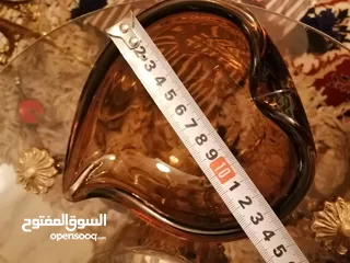  4 منفضة سجائر /طبق حلوى من زجاج مورانو الفني الرائع على شكل قلب ومختومة من الأسفل للمهتمين