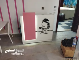  3 كاونتر استقبال مميز / ريسبشن مع لوغو من تصميمك فقط 85د شامل التوصيل والتركيب عمان زرقاء