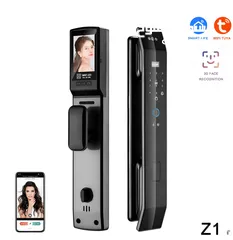  1 Smart door lock with built in camera and screen - Z14 - قفل باب ذكي سمارت - عدد لا محدود من المفايح
