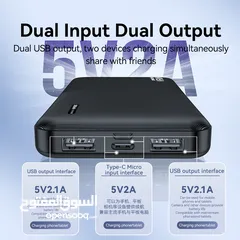  3 باور بانك شاحن محمول مميز VFan F04 Power Bank 10000mAh Dual Charging Devices