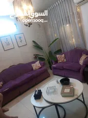  1 طقم كنب مستعمل خشب سويد وزان لون موف المفردتين خشب زان بالكامل