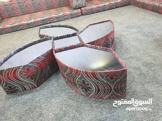  4 جلسة عربية 6 مفارش + 6 ضهريات + 6 مساند + طاولة 5 قطع + موكيت 6X4