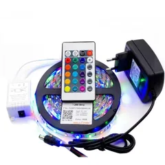  5 حبل ملون LED ليد لاصق اضائه ديكور مع ريموت تحكم يضي كل الالوان 5 مترLED RGB