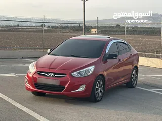  1 هونداي اكسنت /2014  فل فتحة سقف ديزل اتوماتيك 4 غيار كاملة الإضافات و المميزات