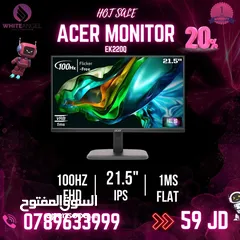  1 افضل العروض والاسعار  اقل الاسعار لدينا حريقه اليوم شاشه acer 22 INCH FHD 100HZ جديده  شامل التوصيل