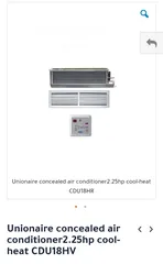  1 union Aire concealed air conditioner hot and cold 2.25 hp
