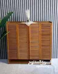  9 خزانة تضفي لمسة جمالية رائعة على منزلك خزانة أحذية بامبو بنية 4 ابواب Ys-14