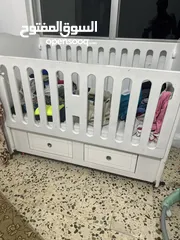  1 تخت بيبي خشب زان