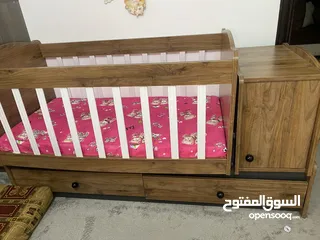  1 تخت بيبي سرير اطفال تركي هزاز