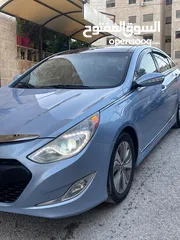  2 هونداي سوناتا هايبرد موديل 2014 مميزة لون ازرق بلو فل اضافات