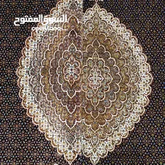  3 سجادة ماهي خرم يدوية الصنع، نسج خوي، مقاس 6 أمتار، لوحان، لون النص أزرق داكن