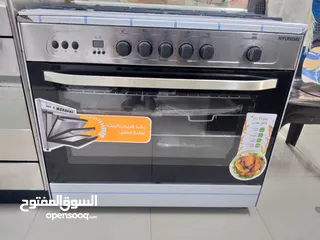  2 غاز ايطالي تجميع مصري نوع هونداي 90سم استيل مع شعله وشوايه فل سيفتي مع مروحة توزيع ومروحة تبريد