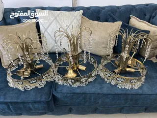  1 اربع ثريات وثنتين تيبل لامب انتيك