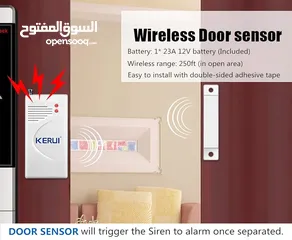  4 جهاز انذار منزلي للابواب والشبابيك مع حساس حركة  KERUI Upgraded Home Security System Indoor Outdoor
