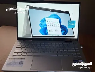  1 HP pavilion x360 2-in-1 with touch screen جهاز لمس وبقلب مثل التاب ممتاز للدراسة