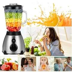  14 خلاط ستانلس شاف زجاج 2 في 1 خلاط Sokany مع مطحنه 1.5 لتر 3 سرعات مكسر mixer