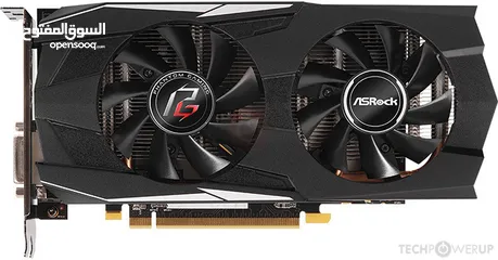  1 كرت شاشه جيمنج اسروك ريديون ASROCK AMD RADEON RX 570 8GB 1080P FULL HD 2X FANS GAMING GPU