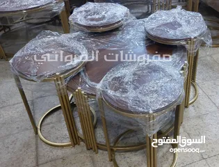  4 اطقم طربيزات عدة موديلات  حديد وخشب