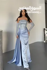  2 فستان ستان ازرق نمره 44