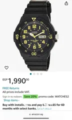 1 Casio men's mrw-200h-9bvdf sports analog dive quartz black watch