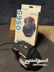  5 بكج كامل متكامل لجماعة لجيمنج  مكون من ماوس G13 بضوء RGP كيبود ميكانيكا صوت مريح بضوء RGP سماعةG608