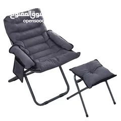  2 كرسي وقت الراحة ( كرسي مع ستول )  قابل للطي rest time foldable chair with footstool
