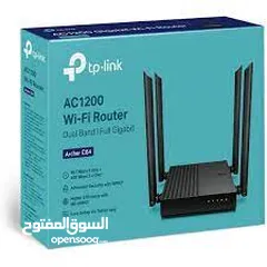  1 راوتر TP LINK ROUTER C64 AC1200 GIGA  للفايبر