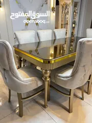  9 طاولات سفره فخمه مميزه مصنوعه من خشب زان والاتيه كفاله 3 سنوات