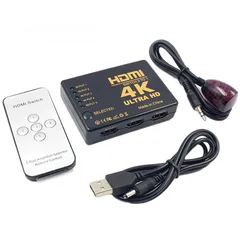  7 4k HDMI Switcher with ir Remote control-5 port سويتج فور كيه مع ريموت 5 مداخل