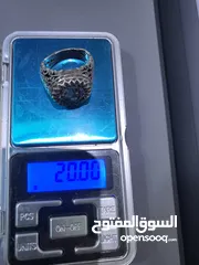  3 خاتم فضه 925 موزنايت حبة راهيه