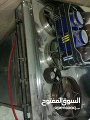  1 ثلاجه عمود باب واحد فريزر بطح موفر  وغاز قهوة عالي وطاولة رخام بسعر حرق ....................
