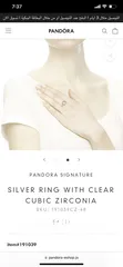  5 PANDORA SIGNATURE SILVER RING WITH CLEAR CUBIC ZIRCONIA