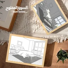  2 لوحة ذكية متنوعة لغرفة النوم مع اضائة داخليه